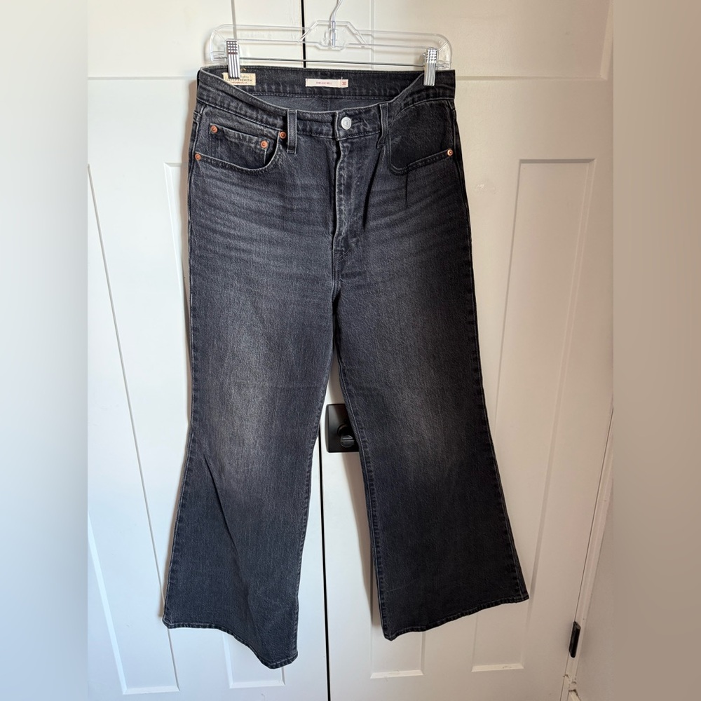 Levi's Black Washed Wide Leg Jeans